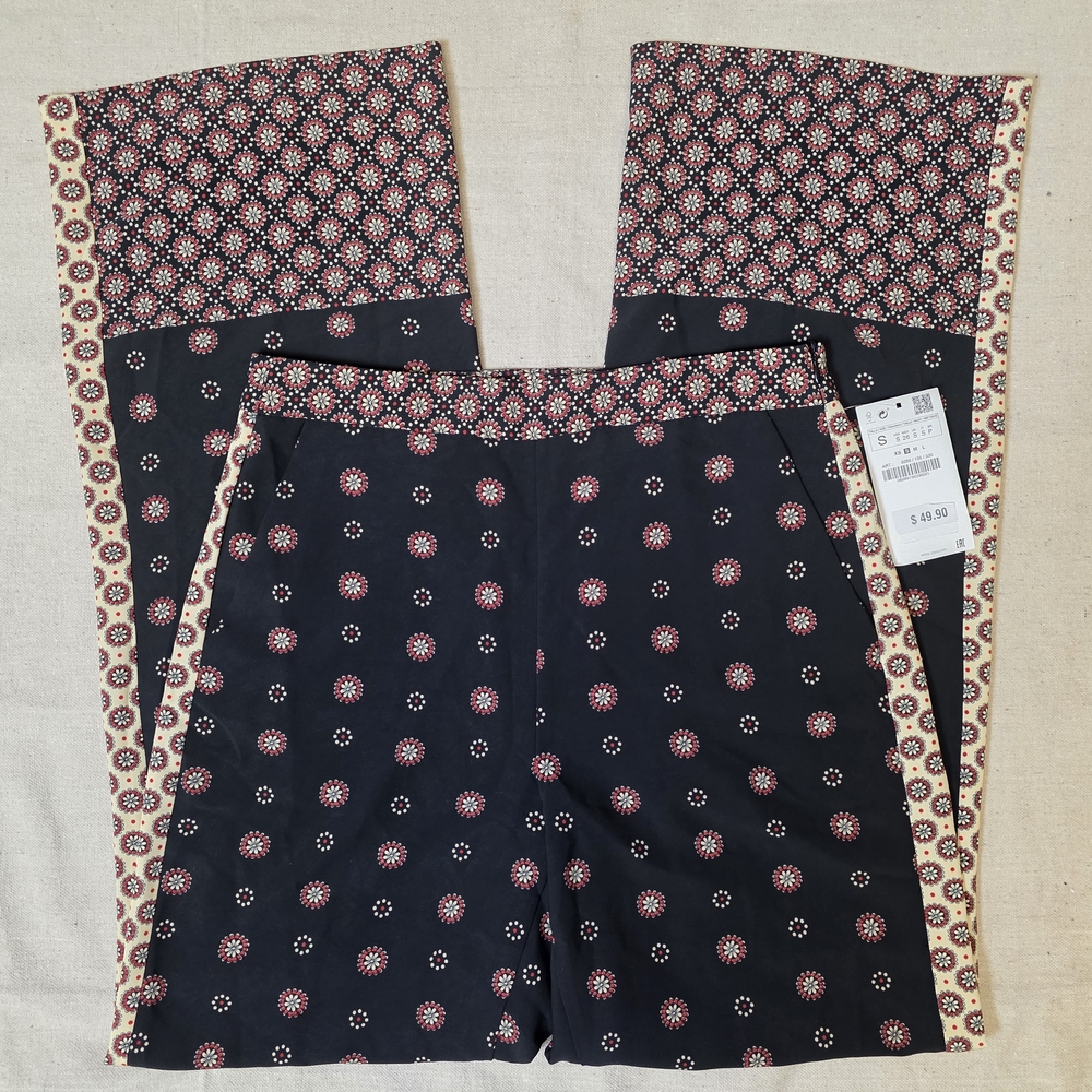 Zara Wide Leg Sleek Silky Trousers. NWT.